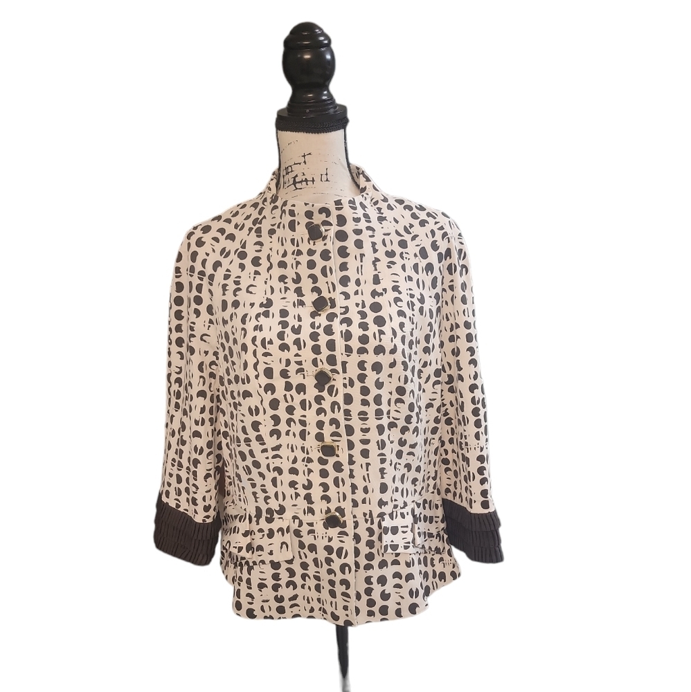 Etcetera Designer Luxury Ruffle Sleeve Career Blazer Womrns Size 14